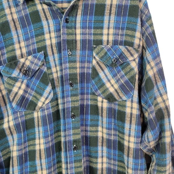OshKosh B'Gosh Vintage Heavy Thick Fall Winter Button Down Flannel Shirt XLT - Picture 4 of 13